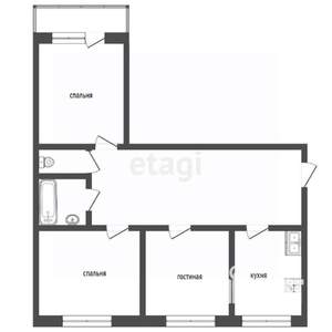 3-к квартира, вторичка, 62м2, 1/9 этаж