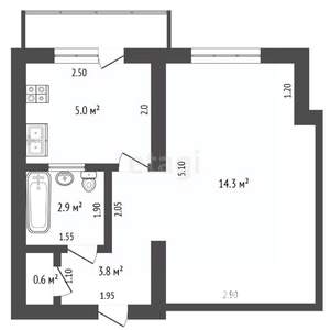 1-к квартира, вторичка, 27м2, 3/5 этаж