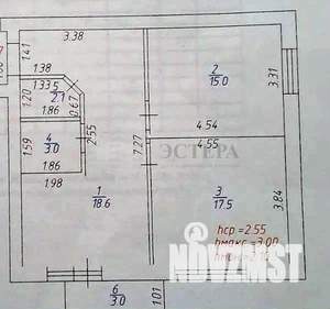 2-к квартира, вторичка, 56м2, 6/6 этаж