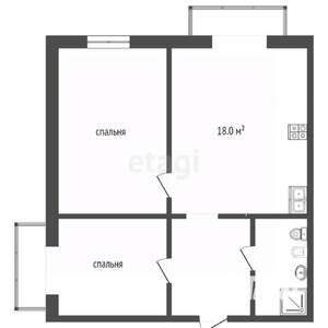 2-к квартира, вторичка, 70м2, 1/6 этаж