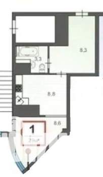 Студия квартира, вторичка, 29м2, 3/4 этаж