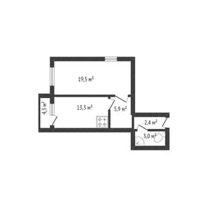 1-к квартира, вторичка, 43м2, 10/16 этаж