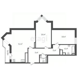2-к квартира, вторичка, 90м2, 2/10 этаж
