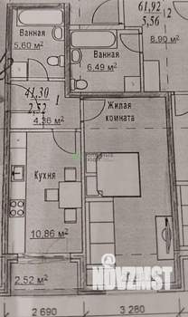1-к квартира, вторичка, 43м2, 2/5 этаж