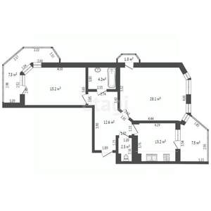 2-к квартира, вторичка, 100м2, 5/7 этаж