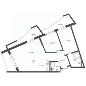 3-к квартира, вторичка, 135м2, 2/13 этаж