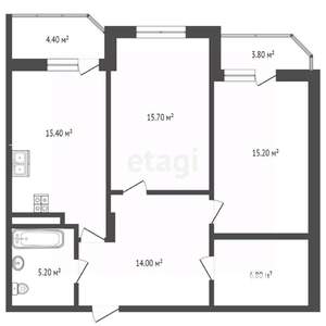 2-к квартира, вторичка, 80м2, 4/7 этаж