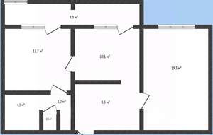 2-к квартира, вторичка, 56м2, 3/16 этаж