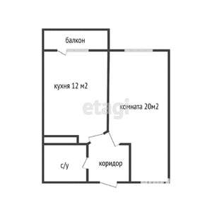 1-к квартира, вторичка, 42м2, 2/7 этаж