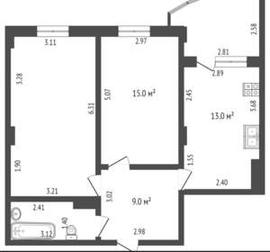 2-к квартира, вторичка, 62м2, 3/9 этаж
