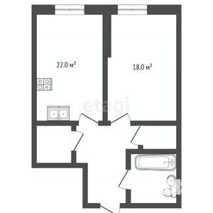 1-к квартира, вторичка, 43м2, 3/7 этаж