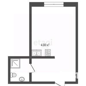 Студия квартира, вторичка, 25м2, 1/5 этаж