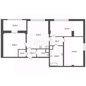 3-к квартира, вторичка, 123м2, 3/5 этаж