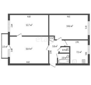 3-к квартира, вторичка, 58м2, 3/5 этаж
