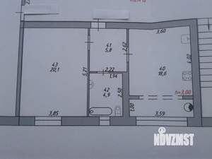 1-к квартира, вторичка, 50м2, 2/4 этаж