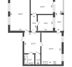 3-к квартира, вторичка, 87м2, 4/5 этаж