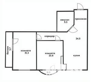 2-к квартира, вторичка, 59м2, 3/4 этаж