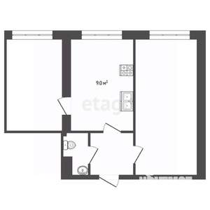 2-к квартира, вторичка, 49м2, 2/3 этаж