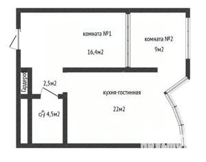 1-к квартира, вторичка, 54м2, 11/22 этаж