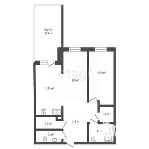 2-к квартира, вторичка, 108м2, 1/5 этаж