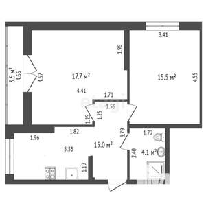2-к квартира, вторичка, 52м2, 3/5 этаж