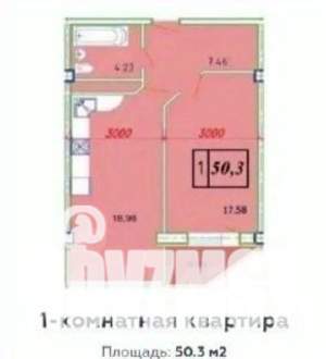 1-к квартира, вторичка, 53м2, 7/8 этаж