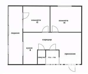 2-к квартира, вторичка, 50м2, 1/3 этаж