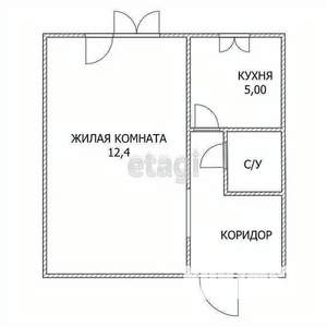 1-к квартира, вторичка, 22м2, 4/5 этаж