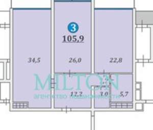 3-к квартира, вторичка, 105м2, 2/20 этаж