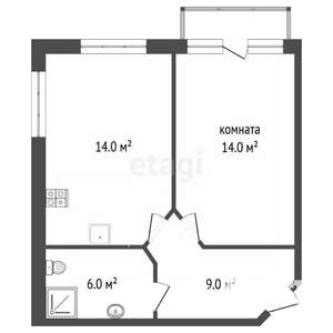 1-к квартира, вторичка, 43м2, 3/8 этаж