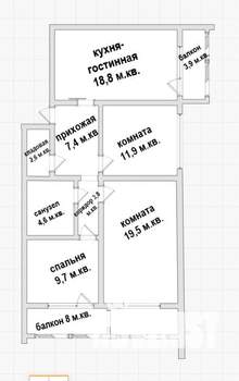 3-к квартира, вторичка, 78м2, 15/16 этаж