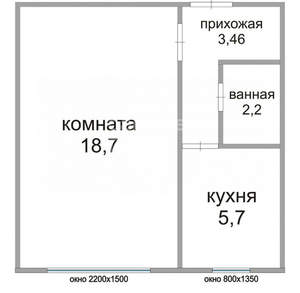 1-к квартира, вторичка, 30м2, 6/9 этаж