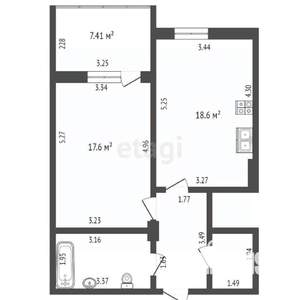 1-к квартира, вторичка, 58м2, 1/4 этаж