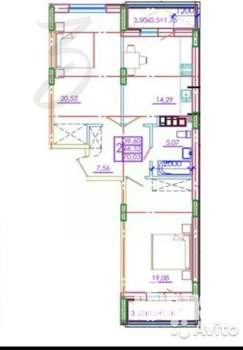 2-к квартира, вторичка, 67м2, 5/5 этаж