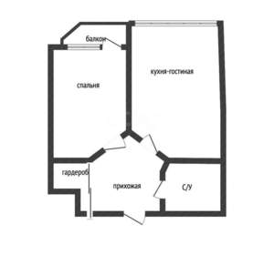 1-к квартира, вторичка, 49м2, 7/8 этаж