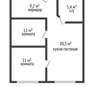 1-к квартира, вторичка, 57м2, 2/10 этаж