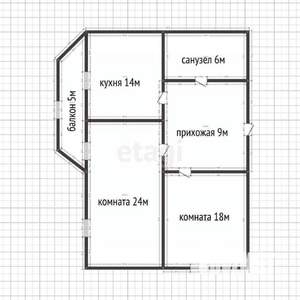 2-к квартира, вторичка, 78м2, 2/5 этаж