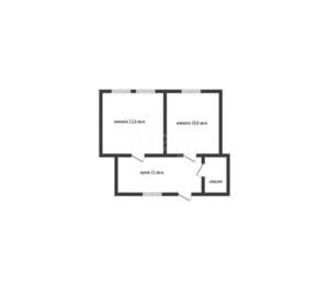 2-к квартира, вторичка, 37м2, 1/1 этаж