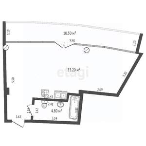 Студия квартира, вторичка, 38м2, 1/15 этаж