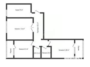 3-к квартира, вторичка, 59м2, 3/9 этаж