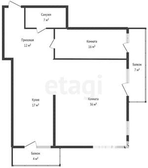 2-к квартира, вторичка, 80м2, 3/8 этаж