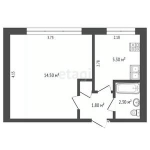 1-к квартира, вторичка, 25м2, 2/5 этаж