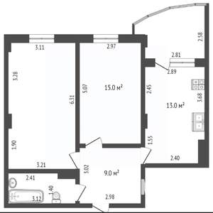 2-к квартира, вторичка, 62м2, 3/9 этаж