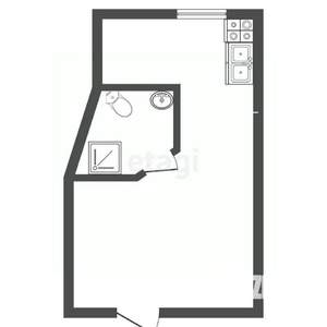 Студия квартира, вторичка, 21м2, 1/6 этаж