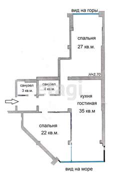 2-к квартира, вторичка, 97м2, 9/12 этаж
