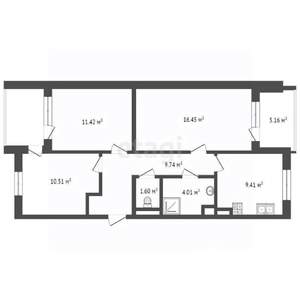 3-к квартира, вторичка, 73м2, 4/5 этаж