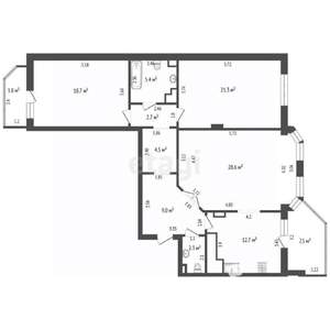3-к квартира, вторичка, 105м2, 6/8 этаж
