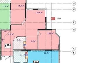 2-к квартира, вторичка, 84м2, 3/6 этаж