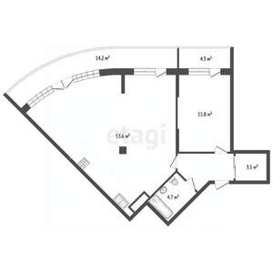 2-к квартира, вторичка, 82м2, 1/6 этаж