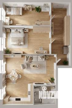 2-к квартира, вторичка, 65м2, 2/3 этаж